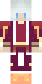 a fire mage in crimson robes with burning orange sleeves