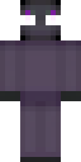 an enderman-inspired figure, tall and black with purple eyes