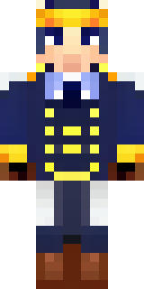 an airship captain in a navy coat with copper gadgets