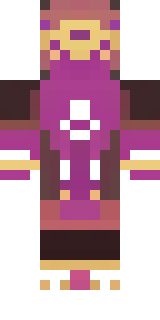 a nether hunter in crimson hide with glowing gold trim