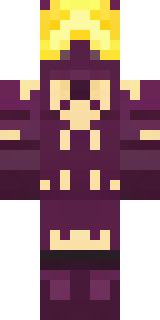 a nether hunter in crimson hide with glowing gold trim