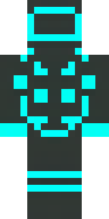 a neon cyber-ninja in dark bodysuit with teal light trim