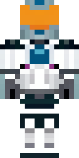 a mecha pilot in a white flight suit with a segmented helmet
