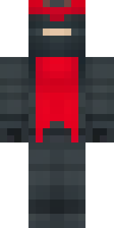 a shadow ninja in matte black with a red scarf