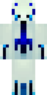 a snow fox spirit in white fur with blue markings