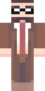 a friendly villager librarian in brown robes with glasses
