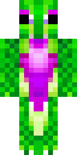 a dragon hybrid with green scales, horns and a spined tail