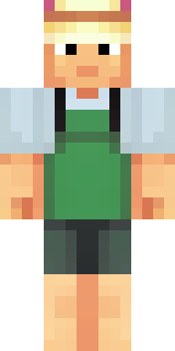 a farmer villager in a straw hat with a green apron