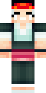 a sushi master in a dark apron with a headband