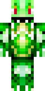 a dragon hybrid with green scales, horns and a spined tail