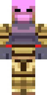 a piglin brute in gold armor with a snout and tusks