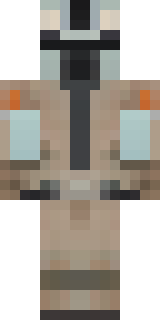 a battle-worn pilot in orange plating with scorch marks