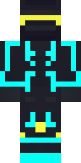a neon cyber-ninja in dark bodysuit with teal light trim