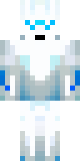 a snow fox spirit in white fur with blue markings