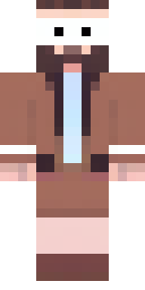 a friendly villager librarian in brown robes with glasses