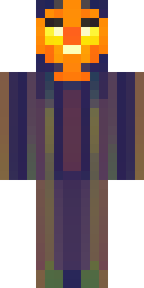 a Halloween pumpkin-headed figure in a dark cloak