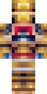 a gladiator in bronze arm guards and a red-plumed helmet