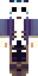 a ghostly pirate with pale skin and a tattered blue coat