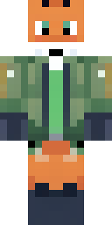 an anthropomorphic fox in a green explorer jacket