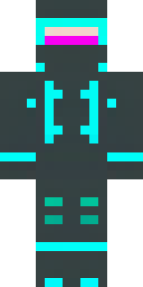 a neon cyber-ninja in dark bodysuit with teal light trim