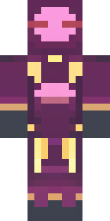 a nether hunter in crimson hide with glowing gold trim