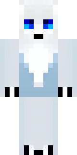 a snow fox spirit in white fur with blue markings