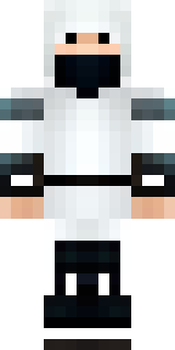 a white-clad ninja with silver throwing stars and a hood