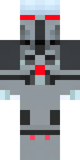 a chrome-armed enforcer in dark tactical gear with red optics