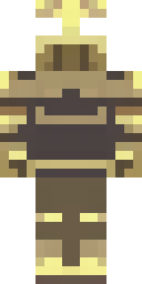 a piglin brute in gold armor with a snout and tusks