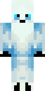 a snow fox spirit in white fur with blue markings