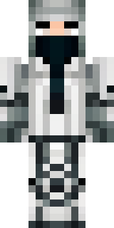 a white-clad ninja with silver throwing stars and a hood