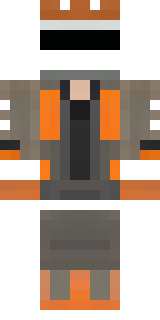 a battle-worn pilot in orange plating with scorch marks