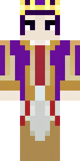 a young king in an ermine-trimmed purple cloak and gold crown