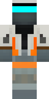 a battle-worn pilot in orange plating with scorch marks