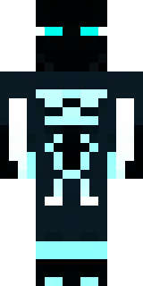a neon cyber-ninja in dark bodysuit with teal light trim