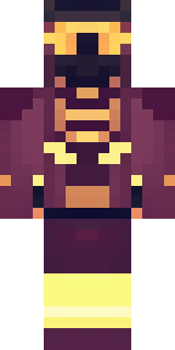 a nether hunter in crimson hide with glowing gold trim