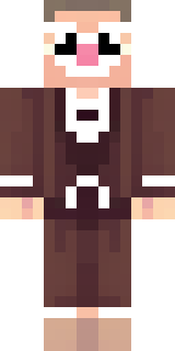 a friendly villager librarian in brown robes with glasses