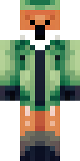 an anthropomorphic fox in a green explorer jacket