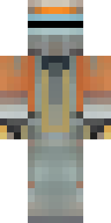 a battle-worn pilot in orange plating with scorch marks