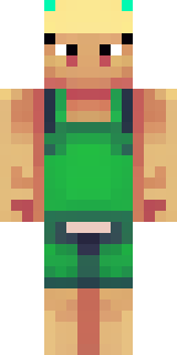 a farmer villager in a straw hat with a green apron