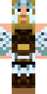 a frost viking in white furs and a horned helm