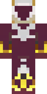a nether hunter in crimson hide with glowing gold trim