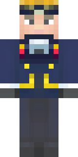 an airship captain in a navy coat with copper gadgets