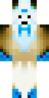 a snow fox spirit in white fur with blue markings