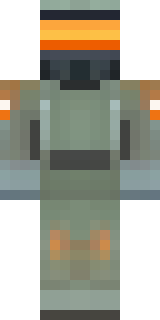 a battle-worn pilot in orange plating with scorch marks