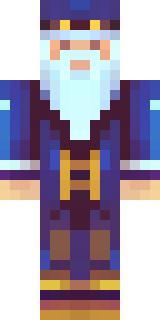 an old wizard in a starry midnight-blue robe and pointed hat
