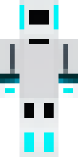 a sleek white service robot with a single cyan sensor