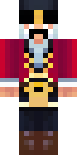 a pirate captain in a long red coat and tricorn hat