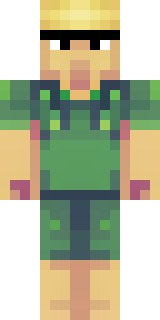 a farmer villager in a straw hat with a green apron