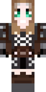 a shieldmaiden in leather armor with war paint